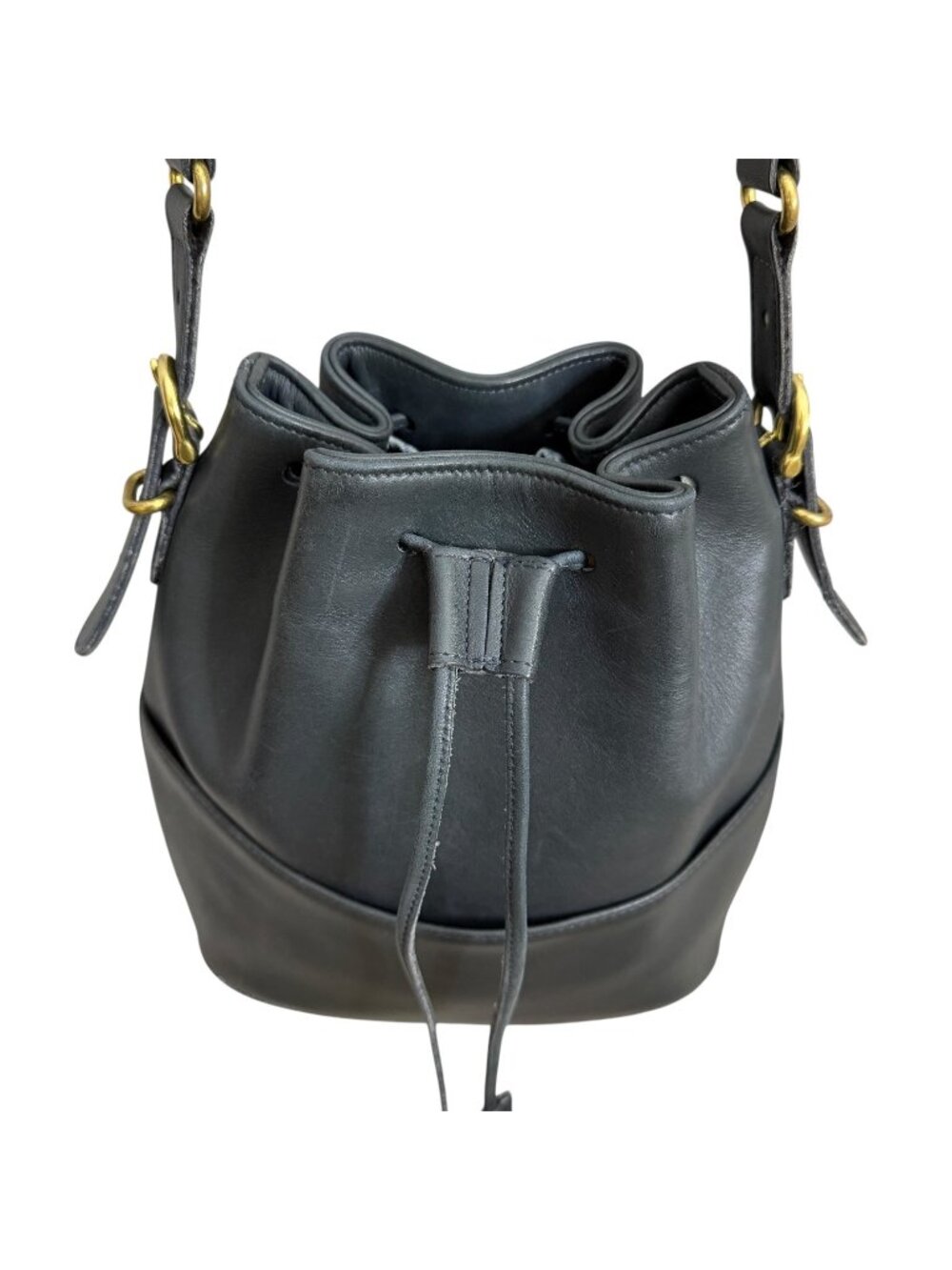 Vintage Coach 9804 Equestrian Bucket Bag Navy Drawstring Crossbody - Picture 4 of 11